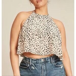 11 HONORE Tank Plus Size 24 Cropped Curvy Animal Print Halter NWT